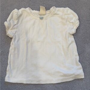 White Kids Shirt with Puff Sleeves